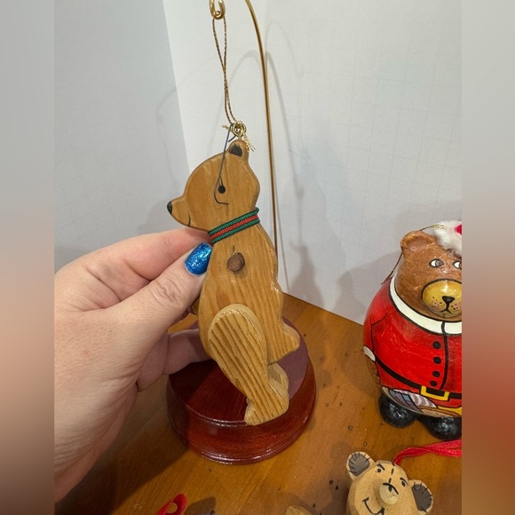 Vintage 80s bear Christmas ornaments lot - Picture 6 of 6